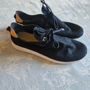 Nurture Shoes Womens Size 10 Navy Blue Casual Lace-Up Perforated Modern Classic